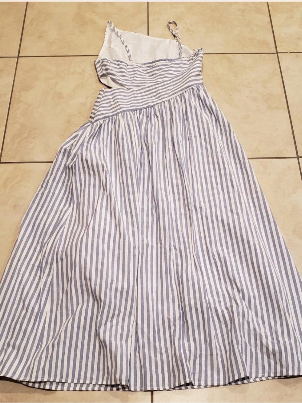 Commense Striped Cut-Out Asymmetric Cami Maxi Dress - Picture 3 of 7
